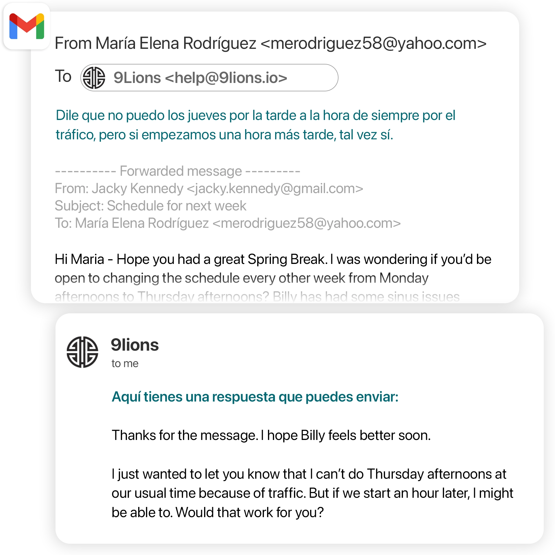 WhatsApp chat example