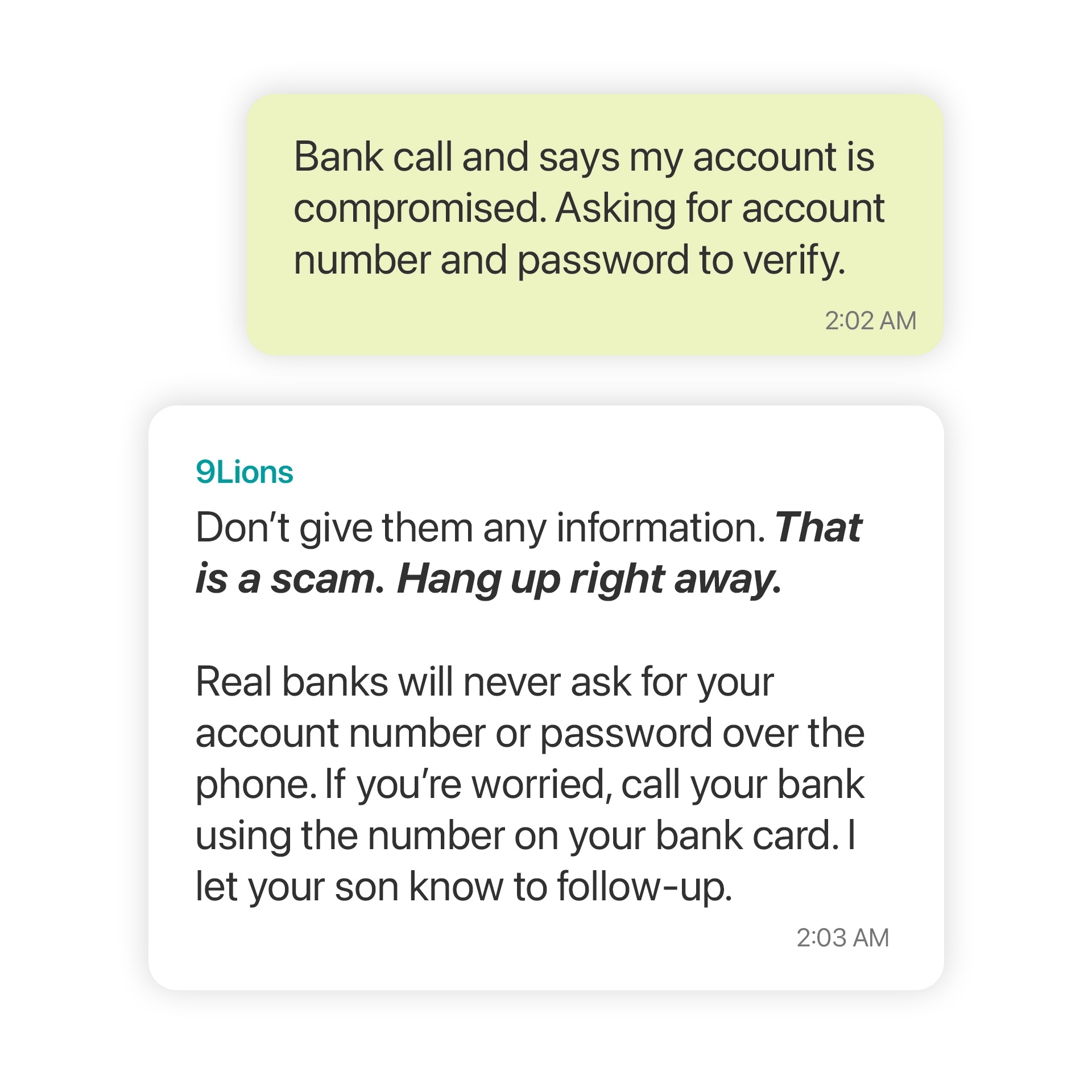 WhatsApp chat example